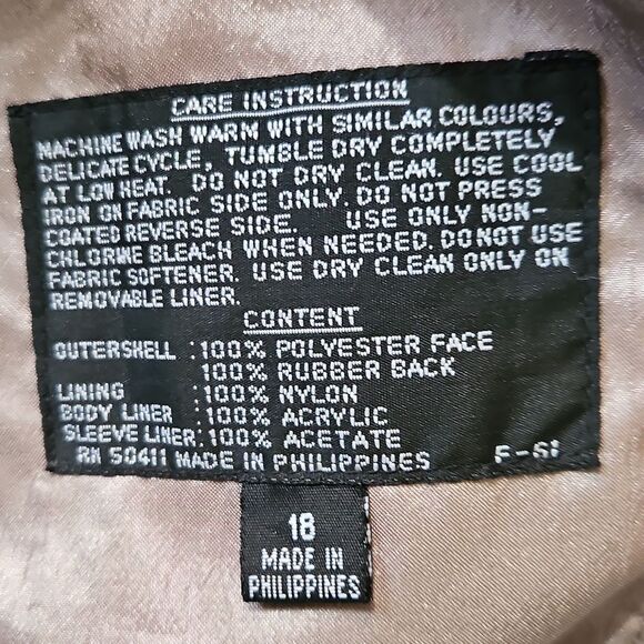 Champagne Rain Jacket Size 18 - Picture 8 of 11